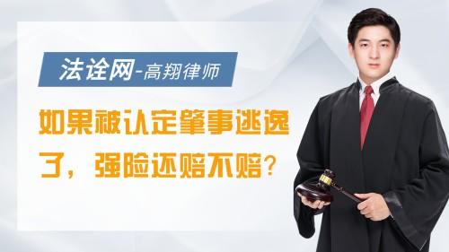 如果被认定肇事逃逸了，强险还赔不赔？